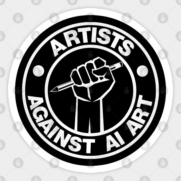 Artists Against AI Art Sticker by darklordpug